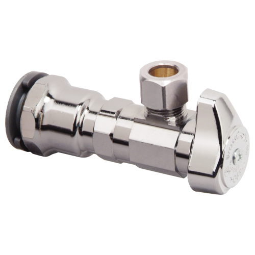 Plimpton & Hills - Brasscraft G2PC19X C 1/2 inch Push x 3/8 inch OD  Compression Quarter Turn Angled Stop Valve - Chrome