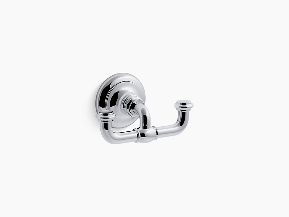 KOHLER K-72572-CP Artifacts Double Robe Hook, Polished Chrome